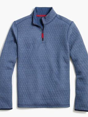Men's J. CrewXL Quilted diamond half-zip pullover